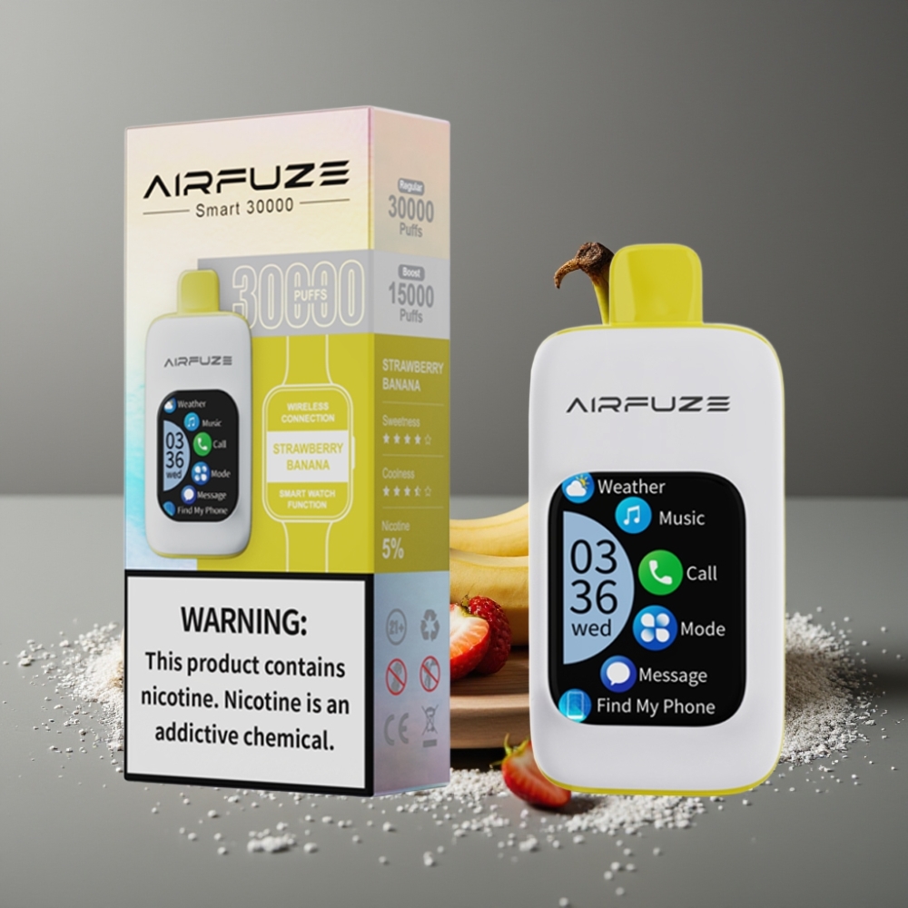 AirFuze Smart 30000 Puffs Strawberry Banana TFT Touch Disposable Vape