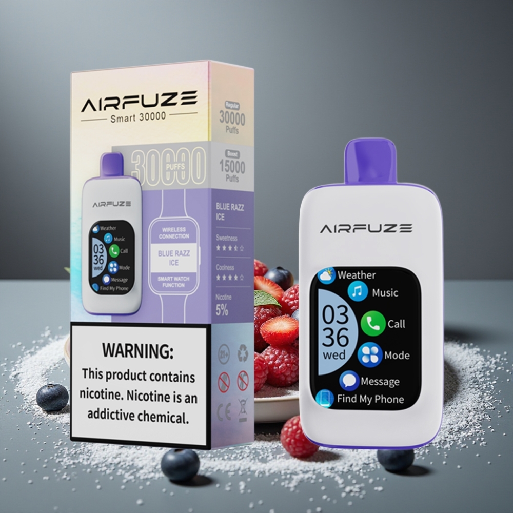 AirFuze Smart 30000 Puffs Touch Screen Disposable Pod Blue Razz Ice