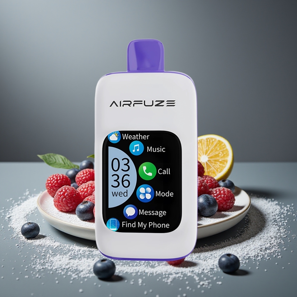AirFuze Smart Pro 40000 Puffs Blue Razz Ice Rechargeable Touch Screen Wireless