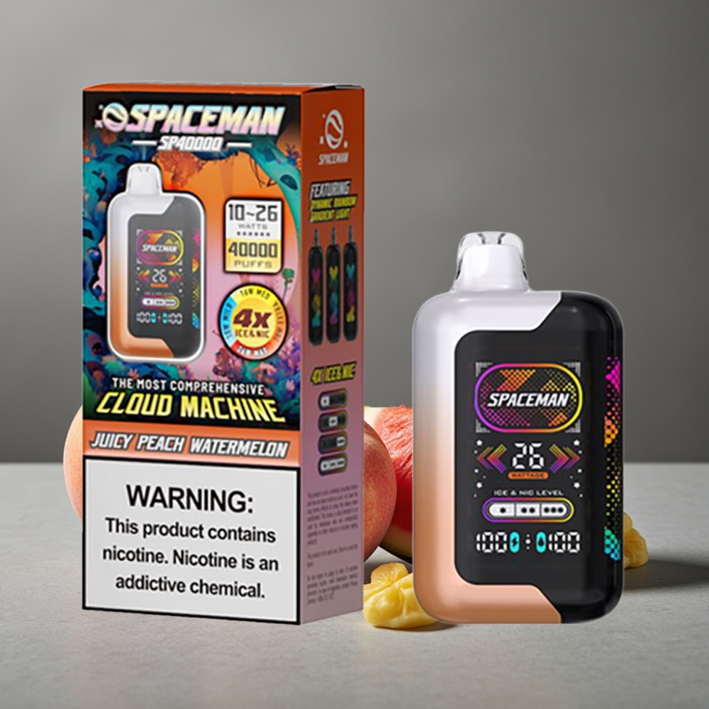 SMOK Spaceman SP40000 Zero Nicotine 20ml 40000 Puffs Dual Mesh Juicy Peach Watermelon