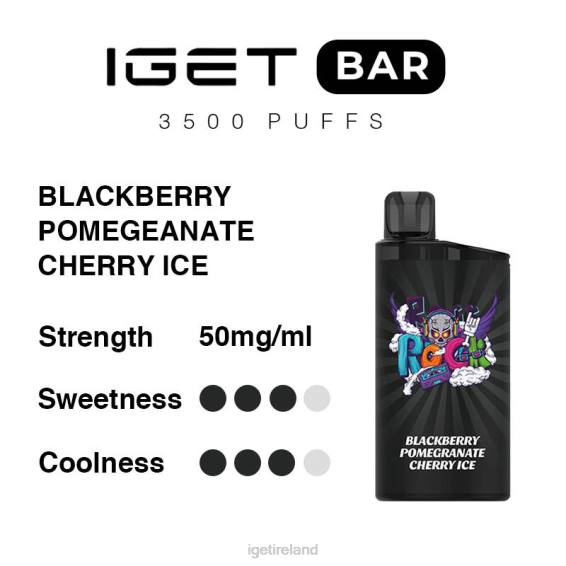 IGET bar store Bar 3500 Puffs P80R285 Blackberry Pomegranate Cherry Ice