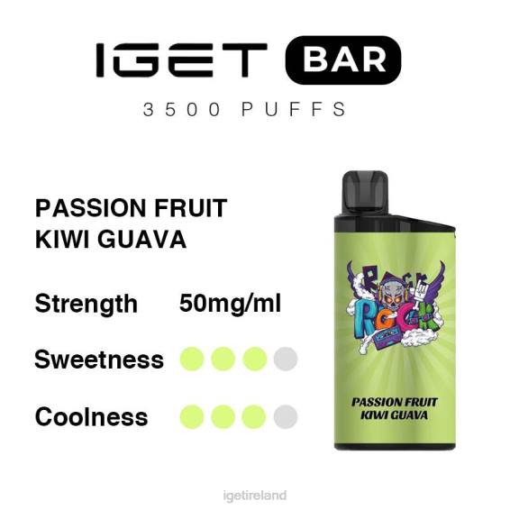 IGET vape Ireland Bar 3500 Puffs P80R297 Passion Fruit Kiwi Guava