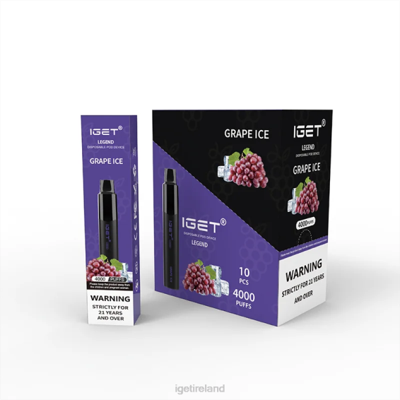 IGET bar nicotine content Legend 4000 Puffs P80R331 Grape Ice