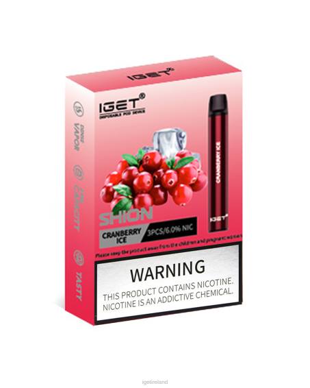 3 x IGET vape Ireland Shion P80R12 Cranberry Ice