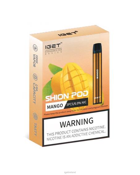 3 x IGET bar nicotine content Shion P80R19 Mango