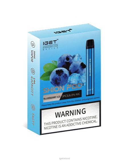 3 x IGET bar Ireland Shion P80R4 Blueberry Ice