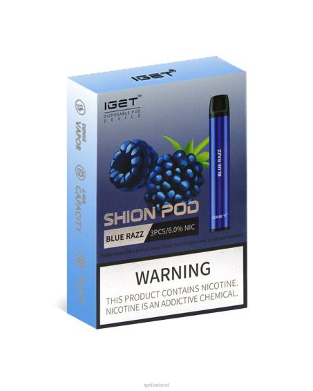 3 x IGET bar Shion P80R5 Blue Razz