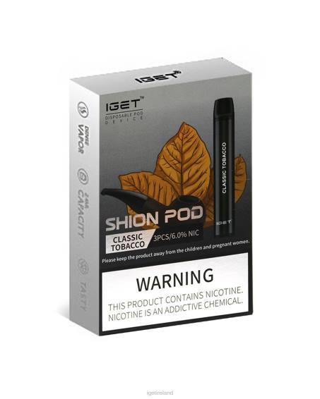 3 x IGET bar store Shion P80R9 Classic Tobacco