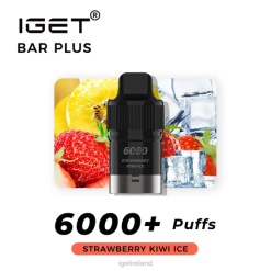 Nicotine Free IGET store Bar Plus Pod 6000 Puffs P80R376 Strawberry Kiwi Ice